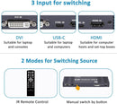 NÖRDIC Video Wall Controller 3x3, TV Wall Processor, 4K@30Hz HDMI Multi-Screen Splicing Processor with HDMI+DVI+USB C Input