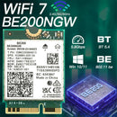 NÖRDIC WiFi 7 PCIe x1 trådløst netværkskort med Intel BE200-chipset, 8800 Mbps, Bluetooth 5.4