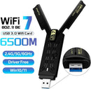 NÖRDIC WiFi 7 USB 3.0 trådløs adapter med tri-band og høj hastighed til stationære og bærbare computere, Windows 10/11, Plug & Play