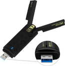 NÖRDIC WiFi 7 USB 3.0 trådløs adapter med tri-band og høj hastighed til stationære og bærbare computere, Windows 10/11, Plug & Play