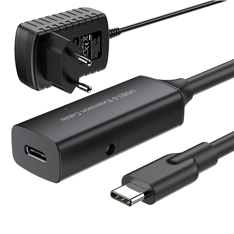 NÖRDIC aktiv 15m USB-C 3.0 SuperSpeed 5Gbps forlængerkabel han til hun