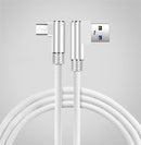 NÖRDIC albue USB C til vinklet USB A-kabel til opladning og synkronisering hvid 3m
