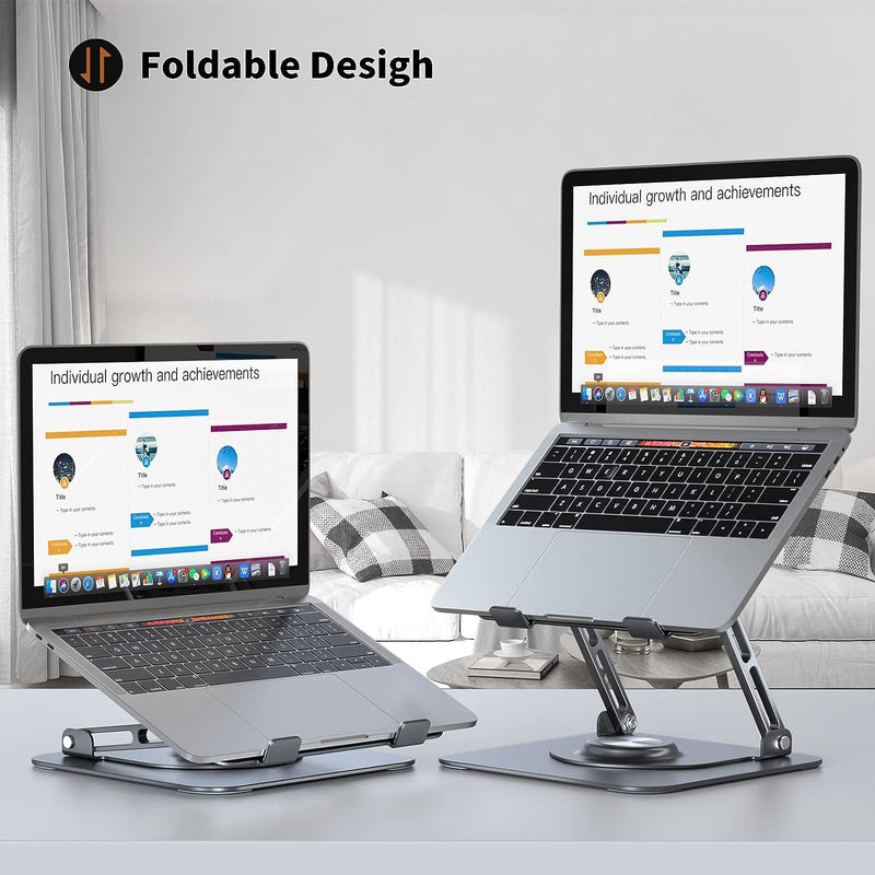 NÖRDIC bærbar stativ til op til 17" roterbar og justerbar højde notebook stativ laptop stativ mørkegrå