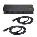 NÖRDIC dockingstation og KVM-switch 2 til 1 USB-C til HDMI, 4K60Hz, 2x USB-A, 2x USB-C PD 100W