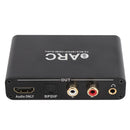 NÖRDIC eARC/ARC HDMI Lyd-Extractor, 24 bit 192 kHz volumenkontrol, HDMI, RCA, optisk og 3,5 mm lydudgang, til HDTV, højttalere og forstærkere