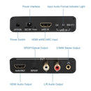 NÖRDIC eARC/ARC HDMI Lyd-Extractor, 24 bit 192 kHz volumenkontrol, HDMI, RCA, optisk og 3,5 mm lydudgang, til HDTV, højttalere og forstærkere