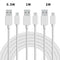 NÖRDIC kabel kit 3 pak 0,5m + 1m + 2m En USB 2.0 Micro B 480Mbps 2,4a hvid Android mobil og tablet