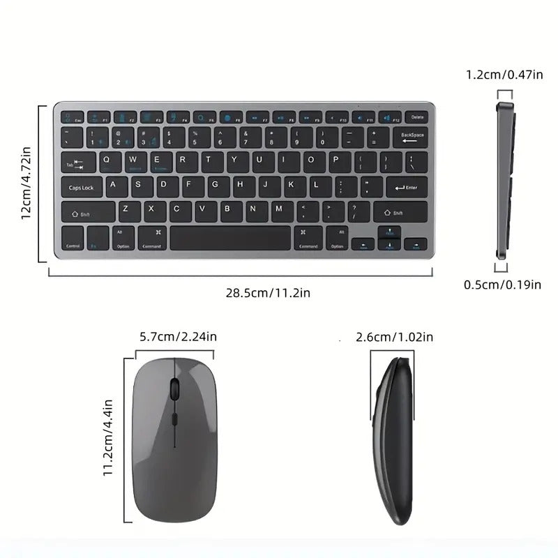 NÖRDIC trådløs Bluetooth og 2.4G mus og tangentbord kit US layout