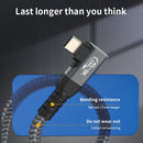 NÖRDIC vinklet 1m USB4 USB-C til C Nylon flettet kabel PD3.1 240W 40G 8K60Hz 4K144Hz Grå