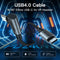 NÖRDIC vinklet 2m USB4 USB-C til C nylonflettet kabel PD3.1 240W 40G 8K60Hz 4K144Hz grå