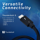 OWC 30cm Thunderbolt 5 Certificeret USB-C kabel 120G 240W 8K60Hz Kompatibel med Thunderbolt 4, USB4 og USB-C, Sort