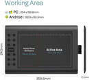 Professionel grafisk tegneblok med 12+16 programmeringsknapper. Kompatibel med Windows Mac Android og er batterifri