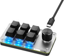 NÖRDIC Programmerbart Mini-tastatur, 6 Taster + 1 Multifunktionsknap, Mekanisk OSU Gaming-tastatur med RGB, Kompatibelt med macOS/Windows