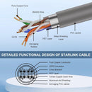 Starlink 46m Gen 3 Cable Cat6 RJ45 kobber IP67 vandtæt satellit High Speed Standard V3 kabel
