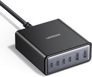 UGREEN 100W USB-C Opladningsstation, 6-ports GaN Skrivebordslader med 4 USB-C & 2 USB-A, Smart Strømfordeling