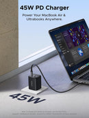 UGREEN 5-ports 45W USB-C hurtigoplader med GaN, PD/PPS/QC og 4 USB-C-porte til iPhone 17/16/15, Galaxy S26/S25/S24/S23, iPad, MacBook Neo/Air