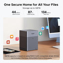 UGREEN NASync DH4300Plus 4-bay NAS (4xSATA 3,5"/2,5"), 128TB maksimal lagerplads, 8GB RAM, 2.5GbE LAN, NFC, AI-fotoalbum, tilpasset til kontor/hjemmet