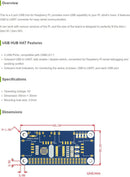 USB HUB HAT med 4 porte til Raspberry Pi Zero/A+/B/B+/2/3 – Understøtter USB-A og seriel fejlfinding via USB til UART