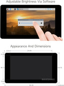 Waveshare 7-tommer touch-skærm til Raspberry Pi 5, 4B, Raspberry Pi 3B+/3B/3A+, CM3/3+/4 og VisionFive2 Core3566, 800 × 480 opløsning med DSI-interface