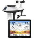 Trådløs vejrstation til indendørs og udendørs brug, professionelt termometer, radiostyret ur, temperatur- og luftfugtighedsmåler, 7,4" LCD-Display