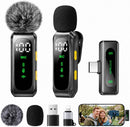 Wireless Lavalier Microphone clip with LED Display Mic With Noise Reduction, for Video Recording, Tiktok, Youtube, Vlog Podcast Content Creator