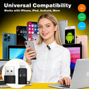 Wireless Lavalier Microphone clip with LED Display Mic With Noise Reduction, for Video Recording, Tiktok, Youtube, Vlog Podcast Content Creator